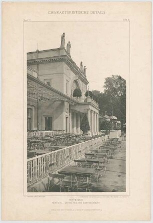 Thiersch, Friedrich von; Wiesbaden; Kurhaus - Kurhaus - Mittelteil der Gartenansicht