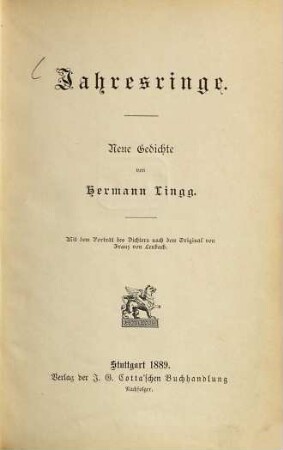 Jahresringe : neue Gedichte
