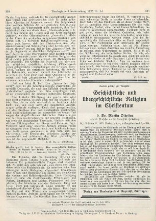 335-336 [Rezension] Niebergall, Friedrich, Der evangelische Gottesdienst im Wandel der Zeiten