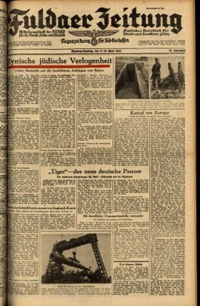 Ausgabe vom Samstag, den 17. April 1943.
