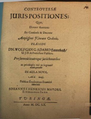 Controversae Iuris Positiones