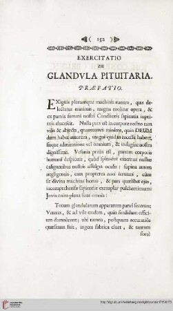 Praefatio: Exercitatio de glandula pituitaria