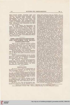 Versteigerungen und Auktionen von Bilderhandschriften