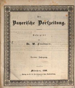 Die Bayerische Dorfzeitung. 1836 = Jg. 3