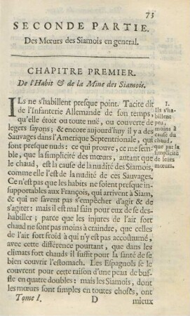 Seconde partie. Des moeurs de Siamois en general