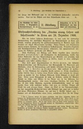 Weihnachtskonferenz des "Vereins evang. Lehrer und Schulfreunde" in Unna am 28. Dezember 1908