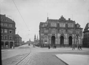 Dresden-Neustadt, Neustädter Markt. Blick zum Blockhaus nach Südsüdwest