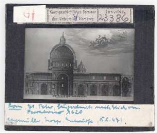 Rom, St. Peter: Längsschnitt nach Stich von Ferrabosco 1620