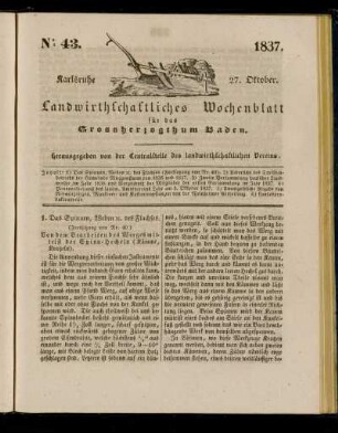 No 43. 1837. 27. Oktober