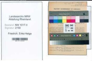 Entnazifizierung Erika Helga Friedrich , geb. 14.07.1919 (Sekretaerin)