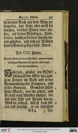 Der CXI. Psalm - Der CXX. Psalm