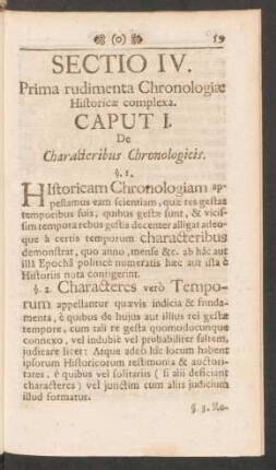 Caput I. De Characteribus Chronologicis.