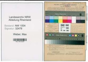 Entnazifizierung Max Weber , geb. 19.05.1889 (Schlosser)