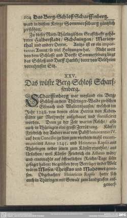 XXV. Das wüste Berg-Schloß Scharffenberg