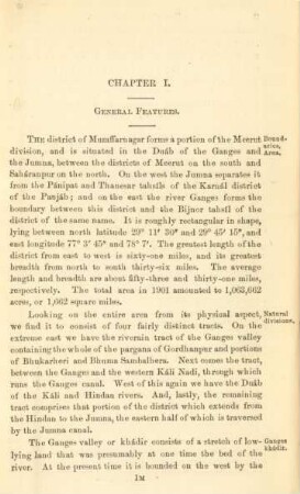 Chapter I. General features