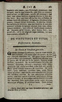 De Virtutibus Et Vitiis.