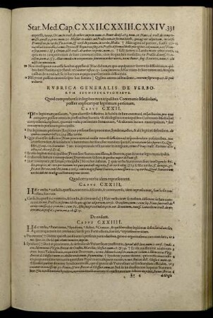 Rubrica Generalis, De Verborum Significationibus. [Caput CXXII. - Caput CXXX.]