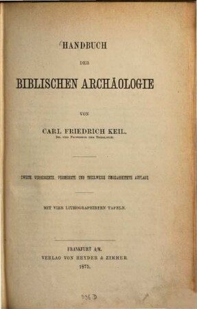 Handbuch der biblischen Archäologie