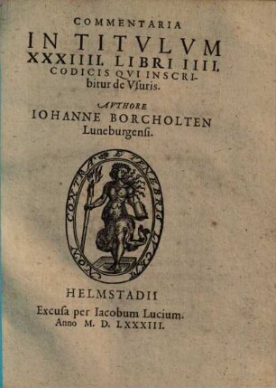 Commentaria in titulum XXXIV. libri IV. Codicis, qui inscribitur de Usuris