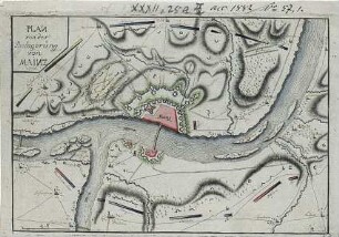 WHK 31 Krieg mit Frankreich 1792-1805: Plan der Belagerung von Mainz, 1793