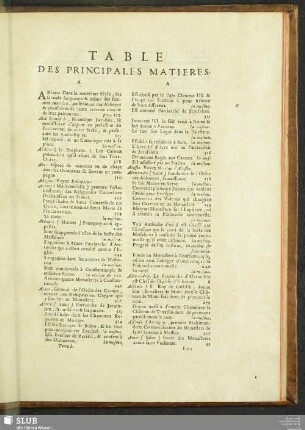 Table Des Principales Matieres