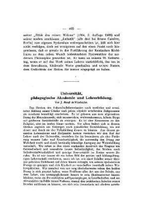 Universität, pädagogische Akadmie und Lehrerbildung