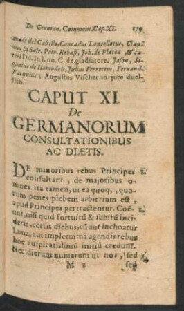 Caput XI. De Germanorum Consultationibus Ac Diaetis.