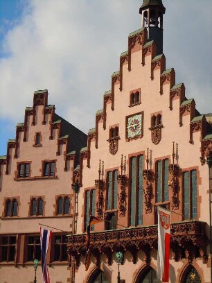 Frankfurt am Main - Rathaus auf dem Römerberg : Die Gebäude des historischen Rathauses auf dem Römerberg, aufgenommen in Frankfurt am Mai am 9. Oktober 2012