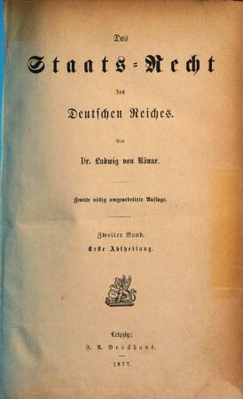 Das Staats-Recht des deutschen Reiches, 2,1