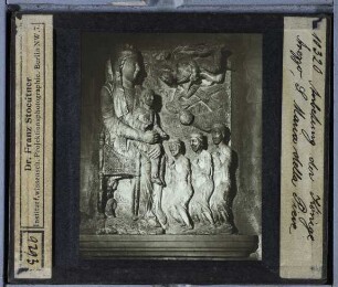 Arezzo, Pieve di Santa Maria : Anbetung der Könige, Flachrelief