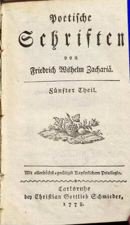 Poetische Schriften, 5