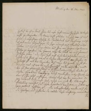 16: Brief von Johann Wilhelm Bickell an Gustav Hugo, Marburg, 26.5.1843