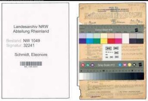 Entnazifizierung Eleonore Schmidt , geb. 19.02.1893 (Postbeamtin)
