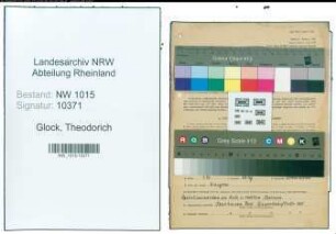 Entnazifizierung Theodorich Glock , geb. 24.02.1889 (Lehrer)