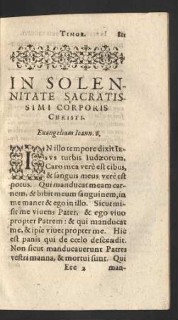 In Solennitate Sacratissimi Corporis Christi.