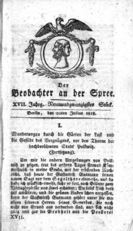 29. Stueck, 20. Juli 1818