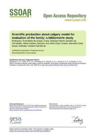 Scientific production about calgary model for evaluation of the family: a bibliometric study