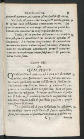 Caput VII. De Qualitate.