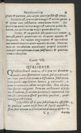 Caput VII. De Qualitate.