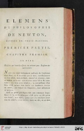 Élémens de philosophie de Newton, divisés en trois parties