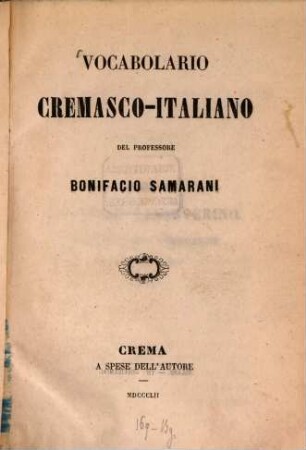 Vocabolario cremasco-italiano