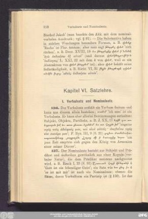 Kapitel VI. Satzlehre.