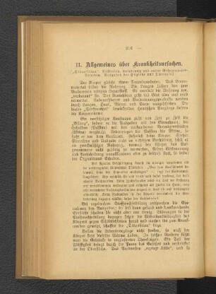 II. Allgemeines über Krankheitsursachen.