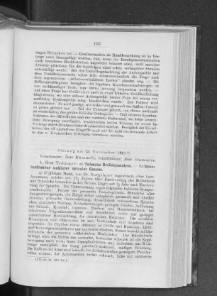 Sitzung am 25. November 1913.