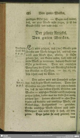 Der zehnte Artickel. Von guten Wercken