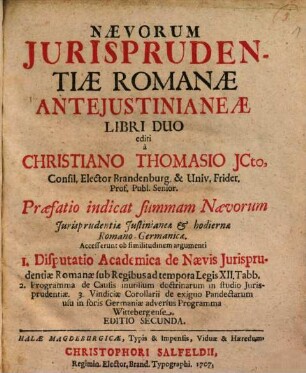 Naevorum Jurisprudentiae Romanae Antejustinianeae Libri Duo