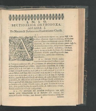 Membr. I. De Natura & Definitione Exaltationis Christi.