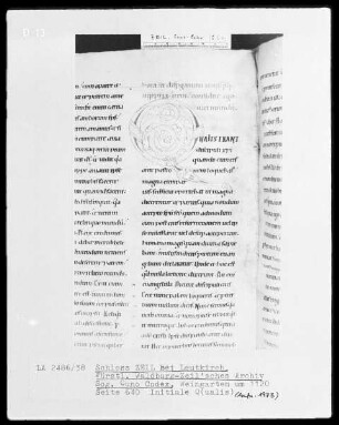 Sogenannter Cuno-Codex — Initiale Q(ualis), Folio 640