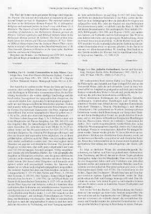 223-224 [Rezension] Trebilco, Paul, Jewish communities in Asia Minor