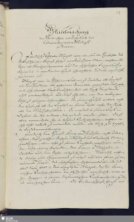 Bl. 29-31. Bekanntmachung der Verbrechen und Schicksale des Cabinets-Secretairs Menzel zu Dresden